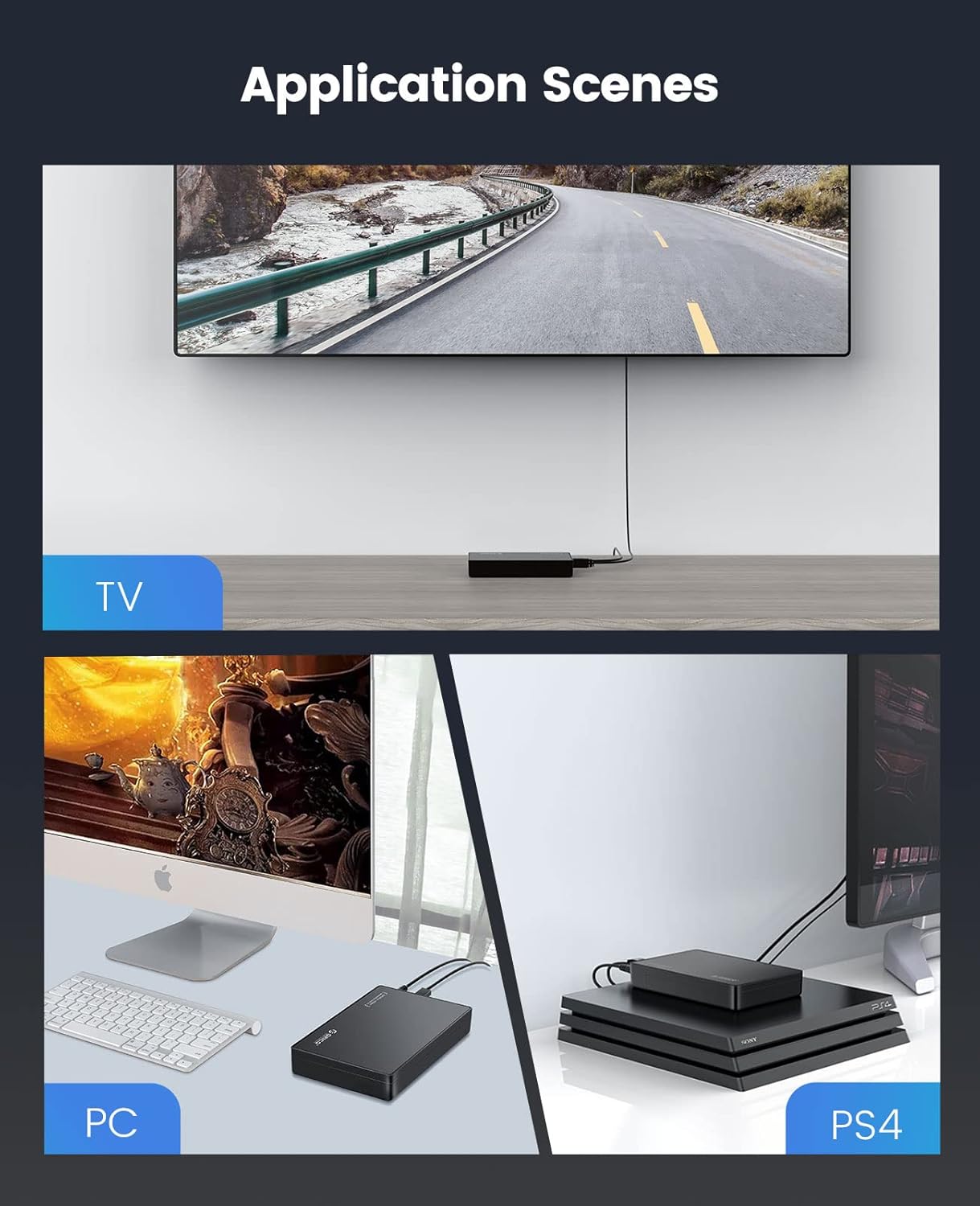 ORICO Caja de disco duro externo USB 3.0 para discos duros SATA de 3,5/2,5 pulgadas / SSD de hasta 20 TB, caja de disco duro sin herramientas de 3,5 pulgadas con fuente de alimentación de 12V/2A y aceleración UASP (3588US3)